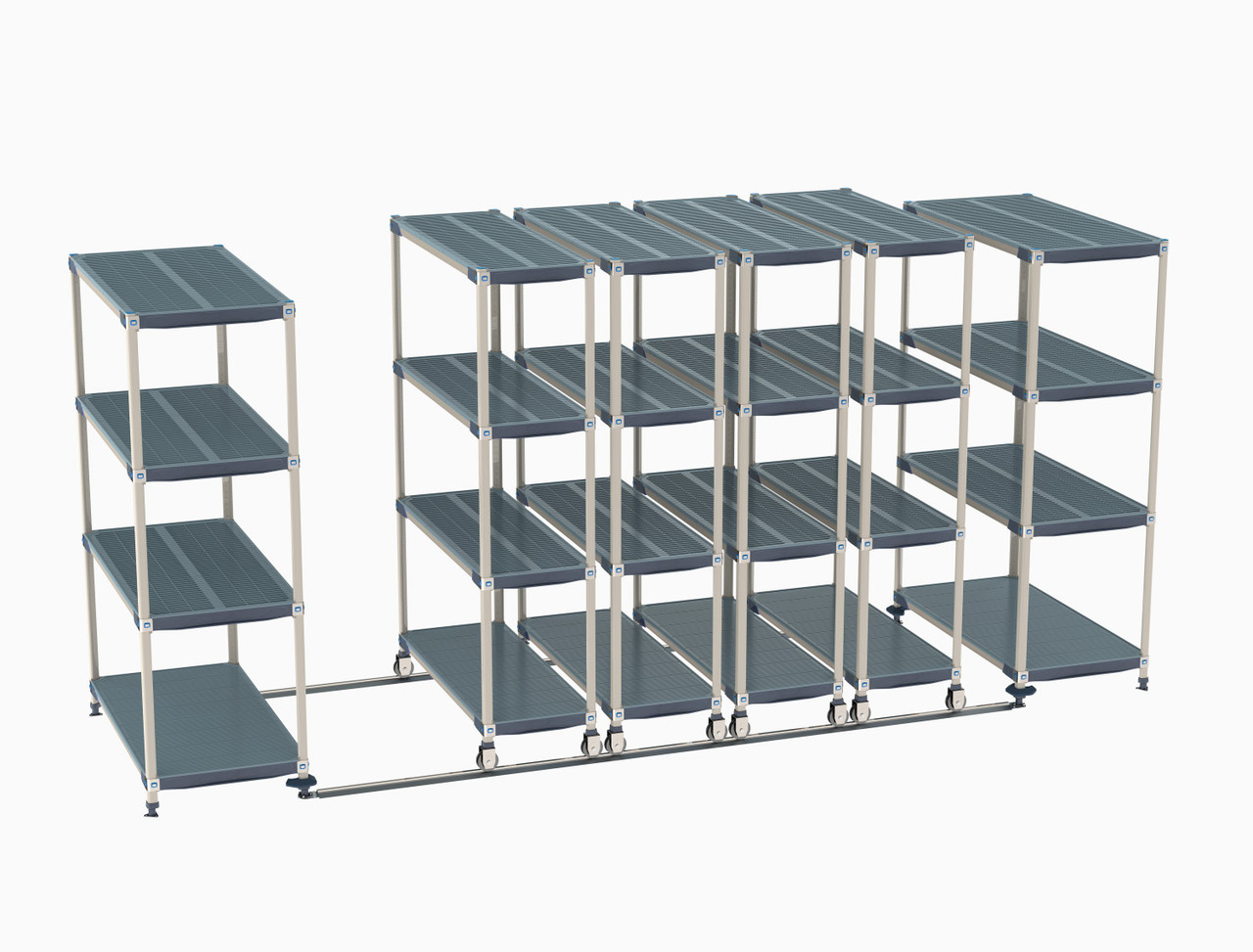 Metro qwikTRAK Floor Track Shelving with MetroMax i Shelves - Metro