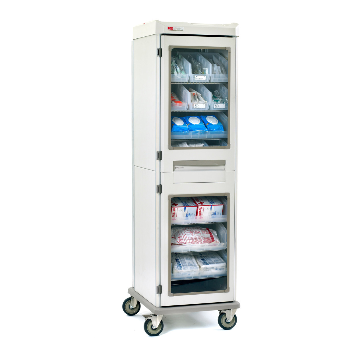 Metro SXRD76MXD6 Starsys XD Extra Deep Mobile Supply Cabinet, Double Wide, Solid Doors, Code Locking