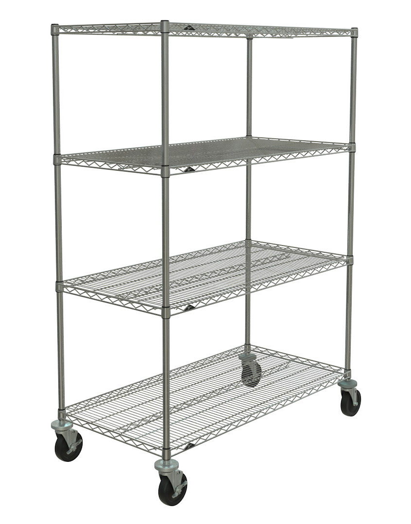  ERECTA 60×45×160 クローム Metro Super Erecta 4-Shelf Industrial Wire Shelving Stem Caster
