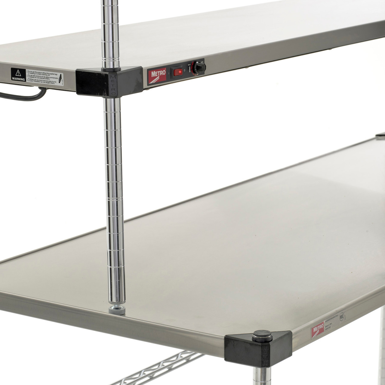 スーパーERECTA スチールクロームラック Metro Super Erecta Hot Workstation with Stainless Steel Heated