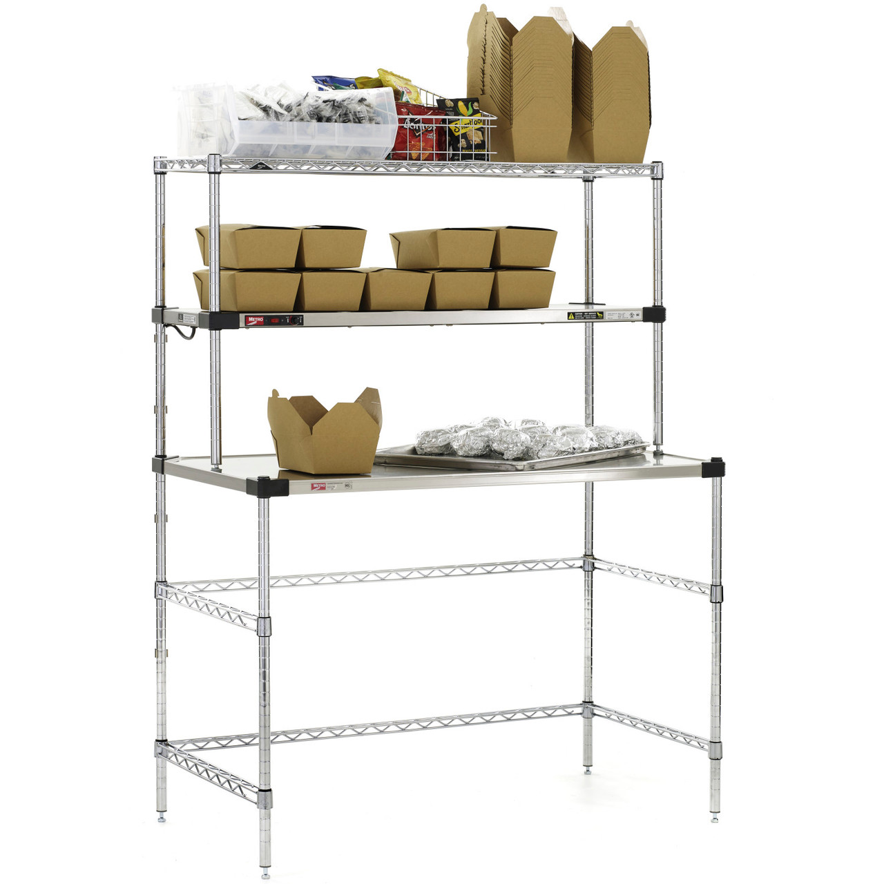 Metro Super Erecta Hot Workstation with Stainless Steel Heated