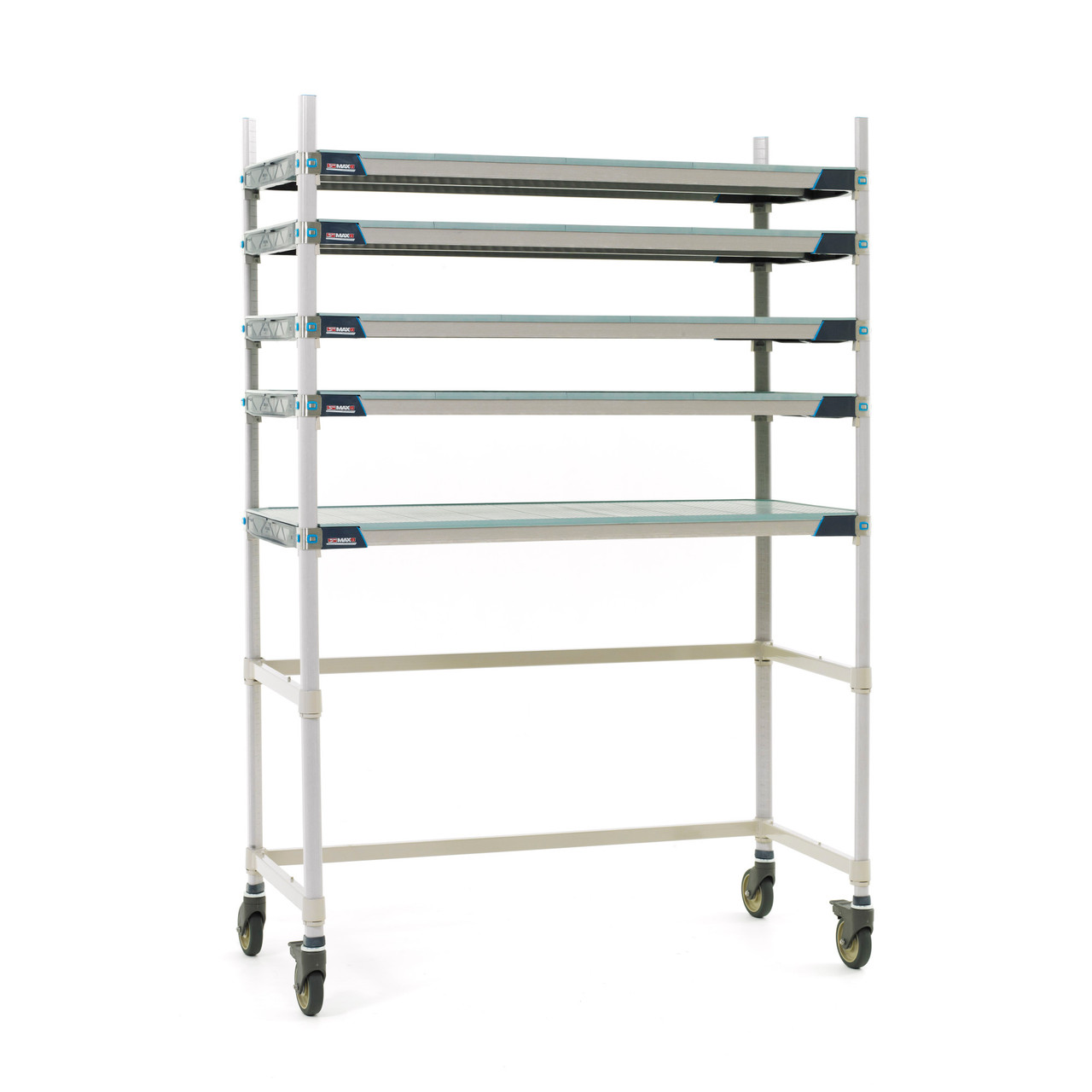 MPM 3-Tier Foldable Shelf Storage with Wheels, Heavy Duty Casters