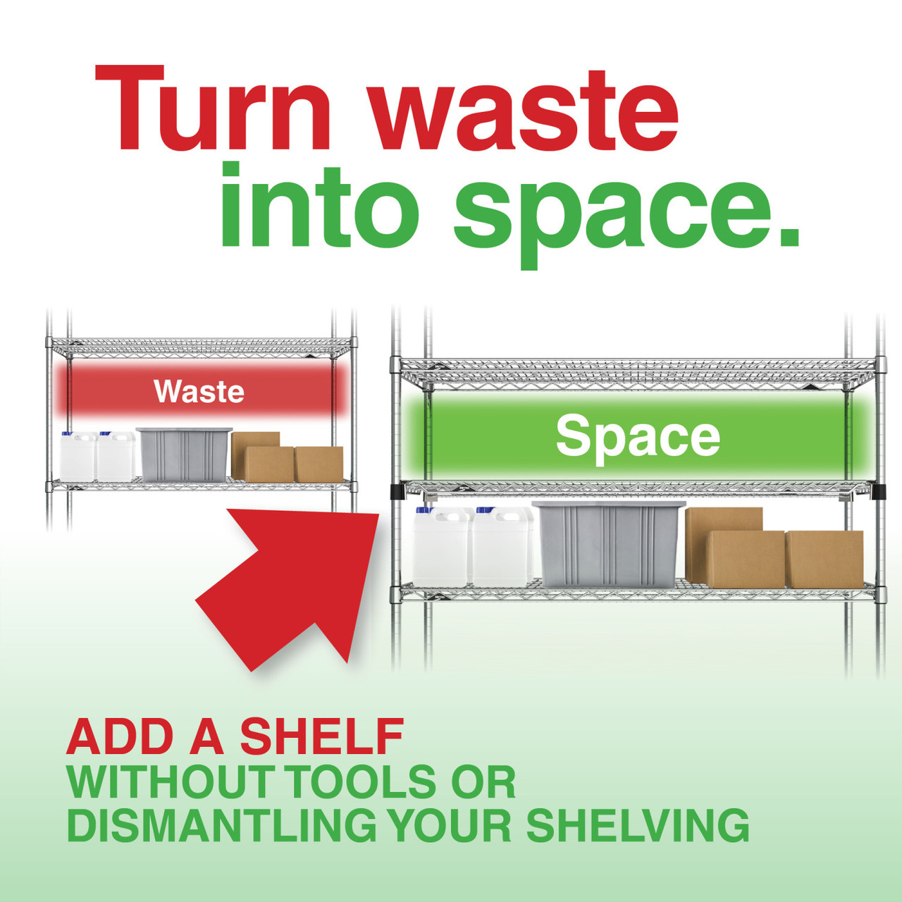 Metro Super Erecta EZ-ADD Wire Shelf, Chrome - Metro