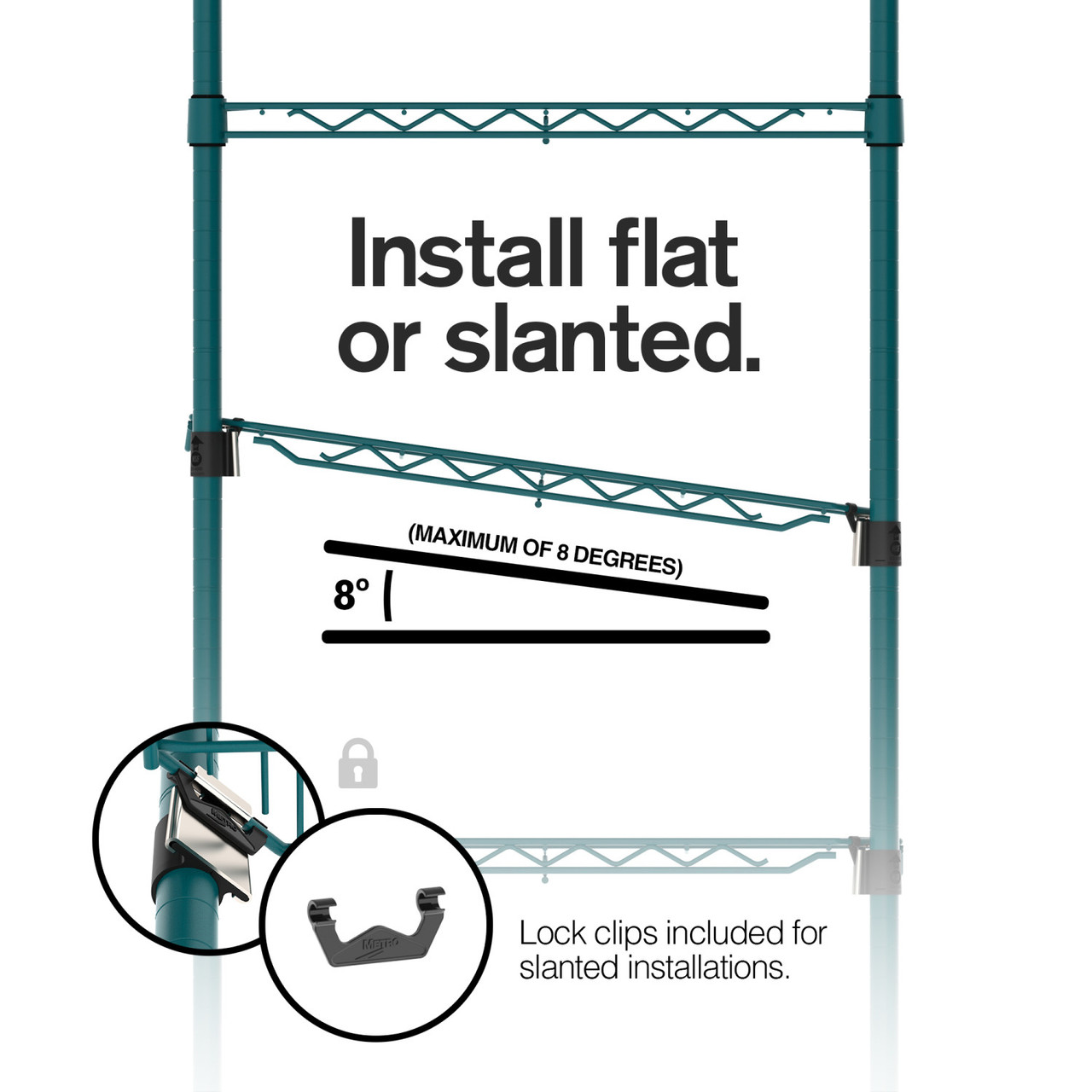 Metro Super Erecta EZ-ADD Wire Shelf, Metroseal Green - Metro