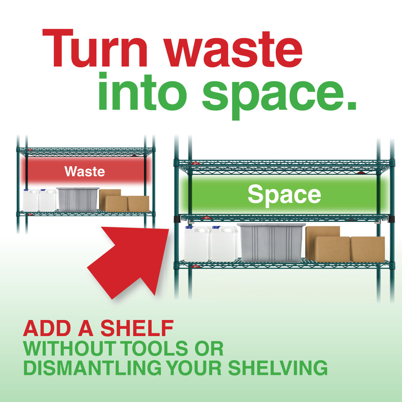 Metro Super Erecta EZ-ADD Wire Shelf, Metroseal Green - Metro