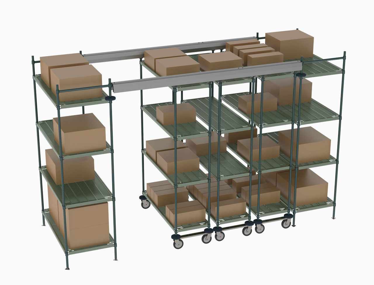 Metro Top-Track Overhead Track Shelving Complete Kit with Super