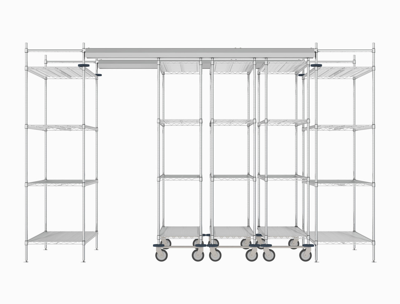 Metro Top-Track Overhead Track Shelving Complete Kit with Super