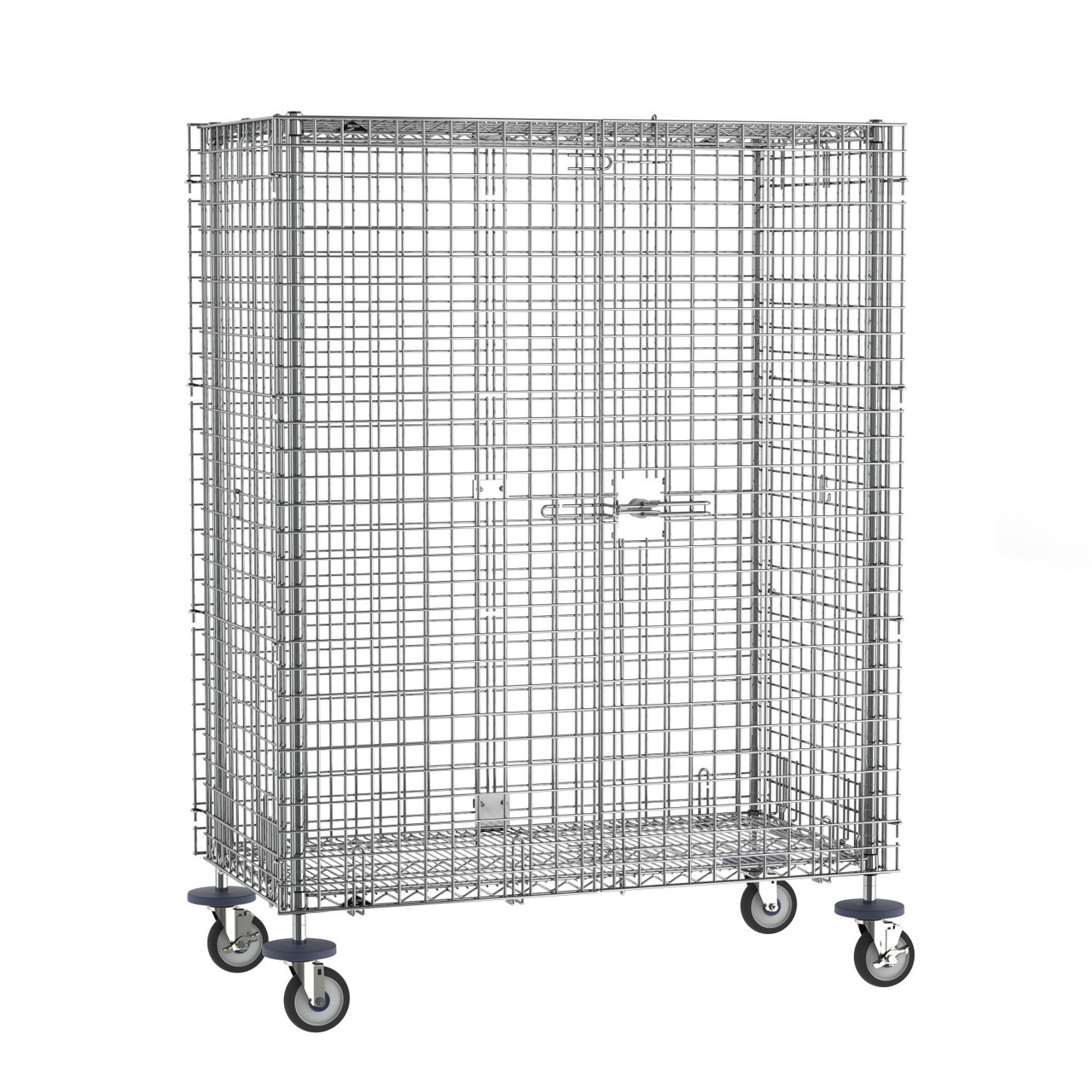 Metro Super Erecta Mobile Security Shelving Unit, Chrome - Metro