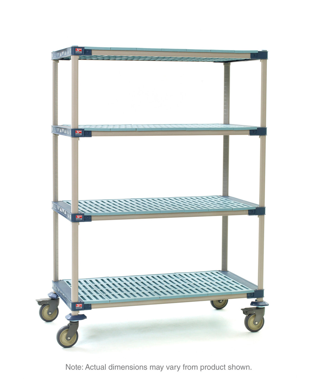 MetroMax 4 4-Shelf Industrial Plastic Shelving Mobile Cart, Open