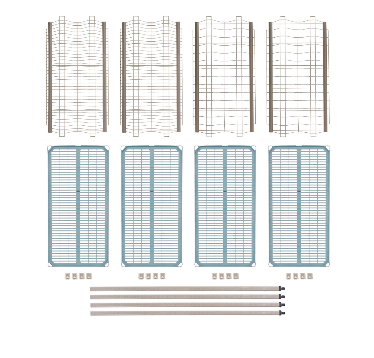 Metro PR48VX4-XDR MetroMax I Mobile Drying Rack with Two Tray Racks, Two Pan Racks and Drip Tray, 26 x 50 x 68