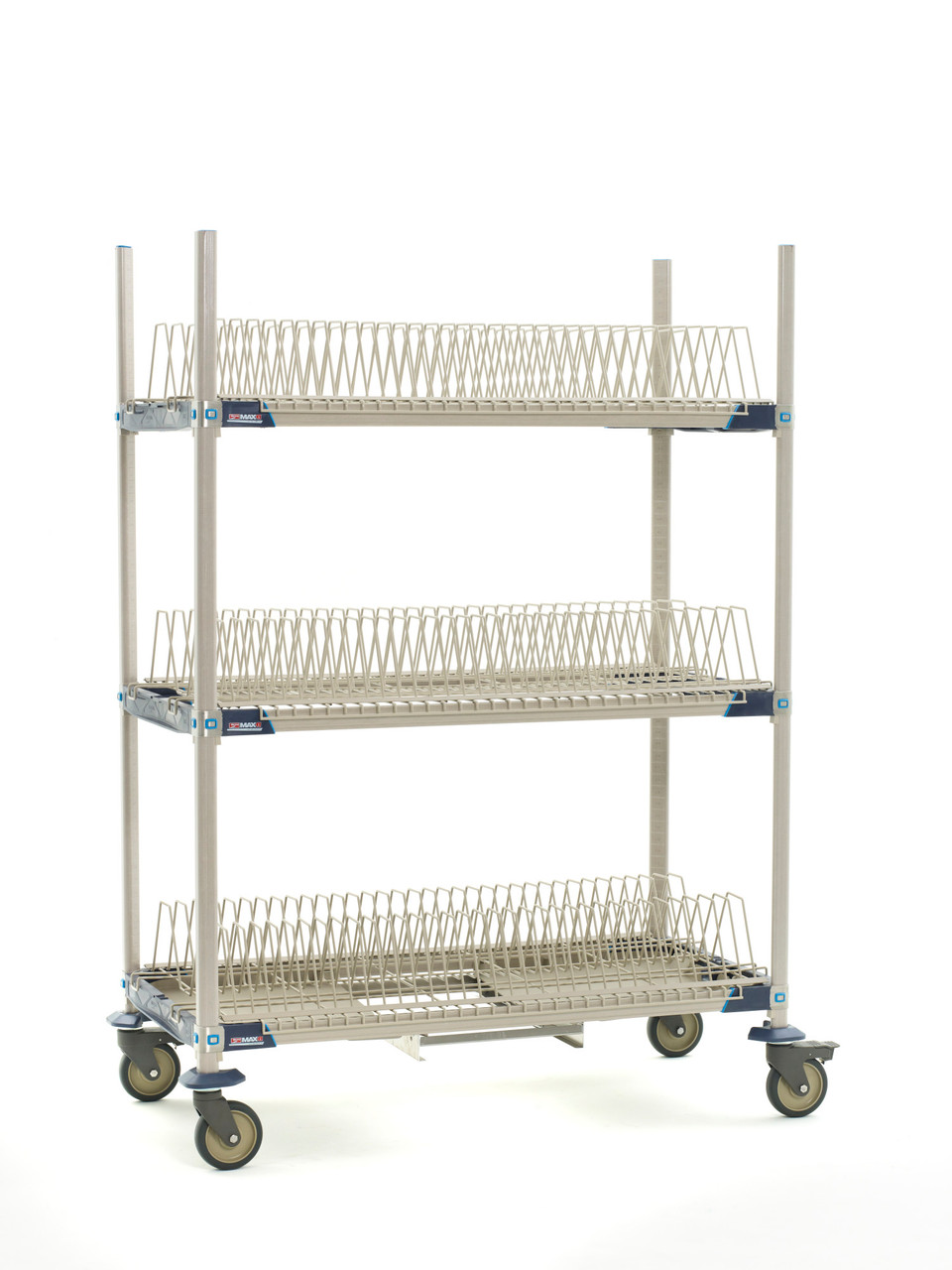 MetroMax I PR36VX4-XDR Mobile Drying Rack with Two Tray Racks, Two Pan Racks and Drip Tray, 26 x 38 x 68