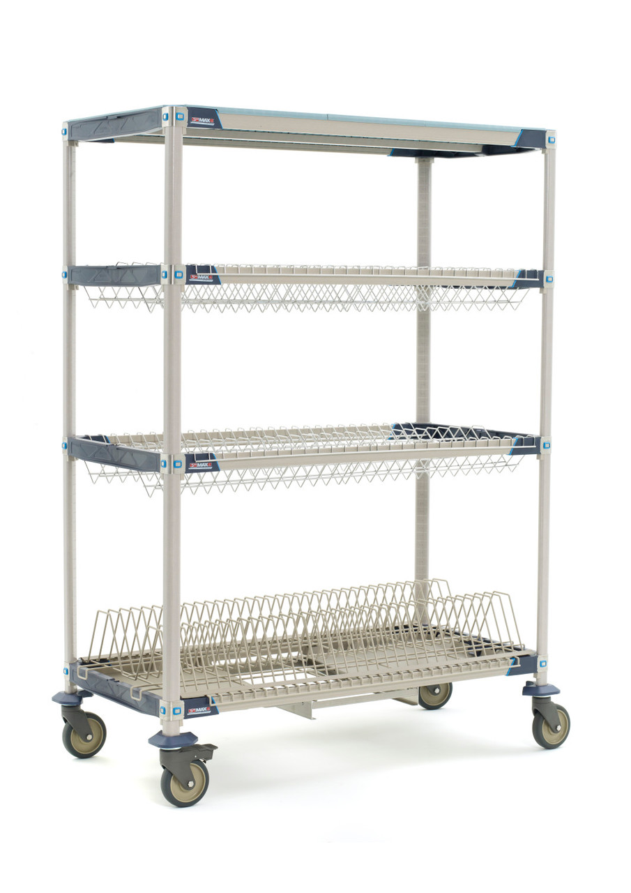 MetroMax i Mobile Drying Rack with Two Drop-Ins, One Tray Rack