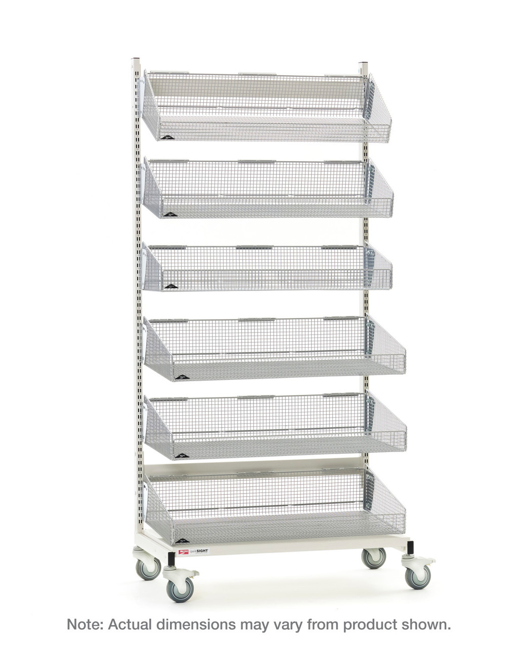Metro qwikSIGHT Mobile Single-Sided 6-Basket Shelving Unit - Metro
