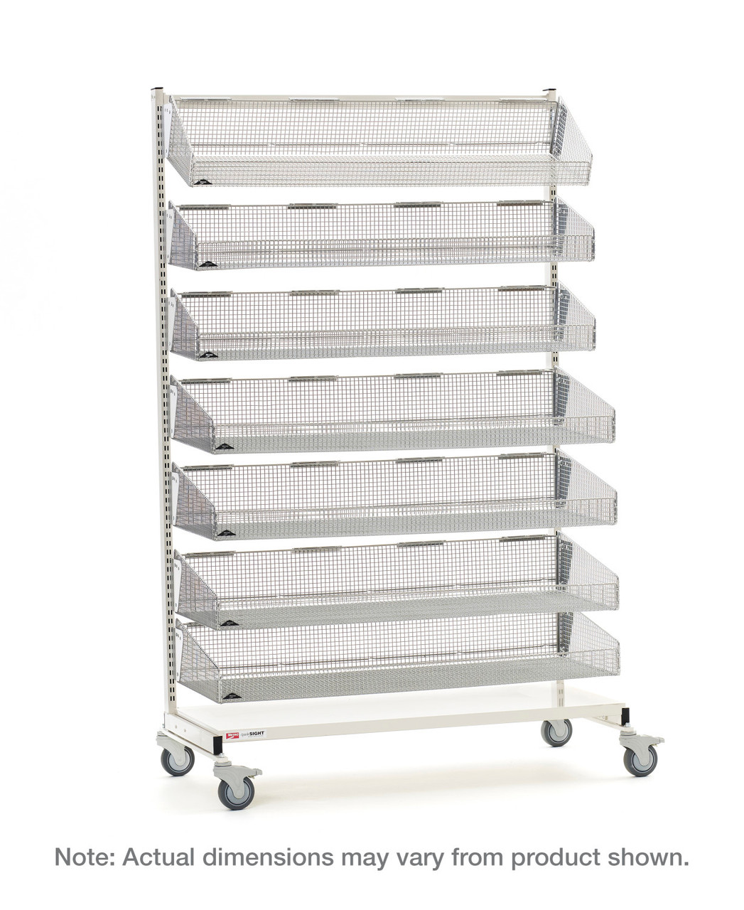 Metro qwikSIGHT Mobile Single-Sided 7-Basket Shelving Unit - Metro