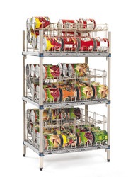 METRO, 900 lb Load Capacity, (4) Swivel, Static-Control Utility Cart with  Angled Lipped Wire Shelves - 3JKZ3