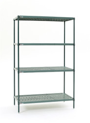 Metro CR1430DTOSC Drive-Thru Order Staging Prep Cart with Wire Shelving -  32 x 16 1/2 x 33 3/4