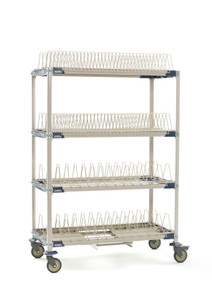 Metro PR36VX2-XDR I Mobile Drying Rack with Three Tray Racks and Drip Tray, 26x38x68