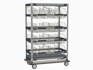 MetroMax i IV Transport/Storage Sloped Basket Cart with Top Shelf