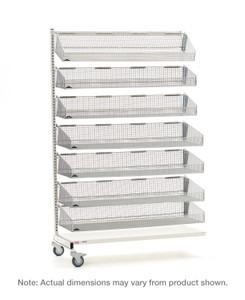 Metro qwikSIGHT Mobile Single-Sided 7-Basket Shelving Unit - Metro