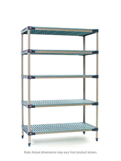 MetroMax 4 4-Shelf and 5-Shelf Plastic Industrial Shelving Starter Units