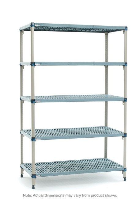 MetroMax Q 4-Shelf and 5-Shelf Plastic Industrial Shelving Starter Units