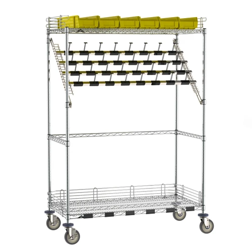 Metro Super Erecta Wire Catheter Procedure Cart, Bulk Storage Style