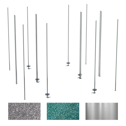 Metro qwikTRAK Floor Track Shelving Double Deep Stationary End Unit Kits for Super Erecta Wire Shelving