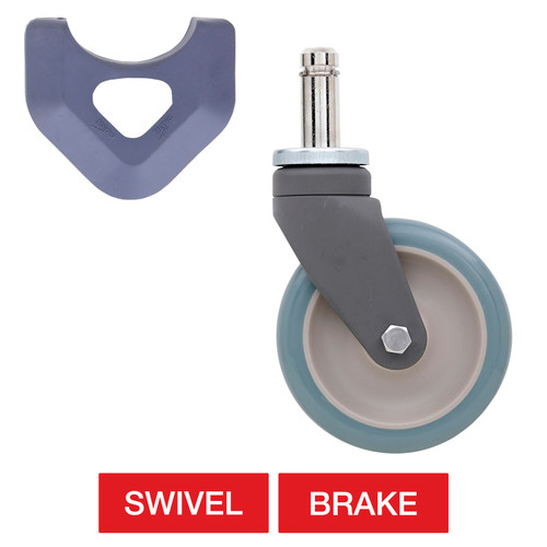 Metro 5" Polymer Stem Casters with Antimicrobial Polyurethane Wheel Treads for MetroMax Industrial Plastic Shelving Racks