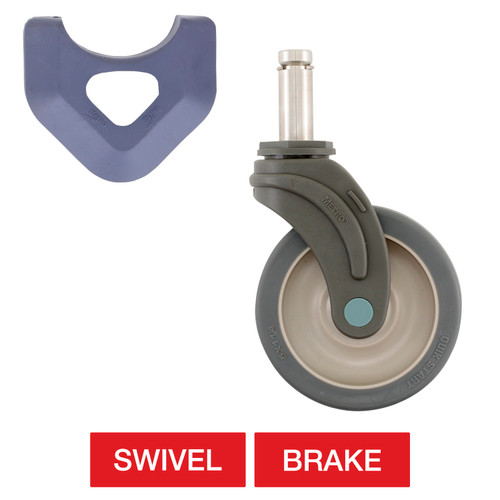 Metro 5" Polymer and Stainless Steel Total-guard Stem Casters for MetroMax Industrial Plastic Shelving Racks