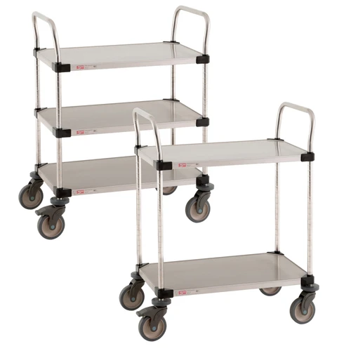 Metro Super Erecta Stainless Steel Solid 2-Shelf and 3-Shelf Lab Utility Carts