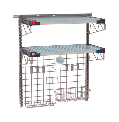 Metro SmartWall Complete Wall Shelving System, 2-Shelf Sink Kit, MetroMax 4 Shelves with Metroseal Gray Epoxy Components