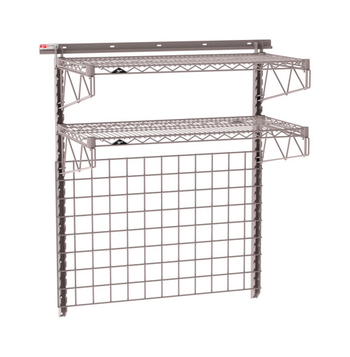 Metro SmartWall 2-Shelf Grid Wall Shelving Base Kit, Metroseal Gray Epoxy