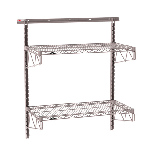 Metro SmartWall 2-Tier Wall Shelving Kit, Metroseal Gray Epoxy