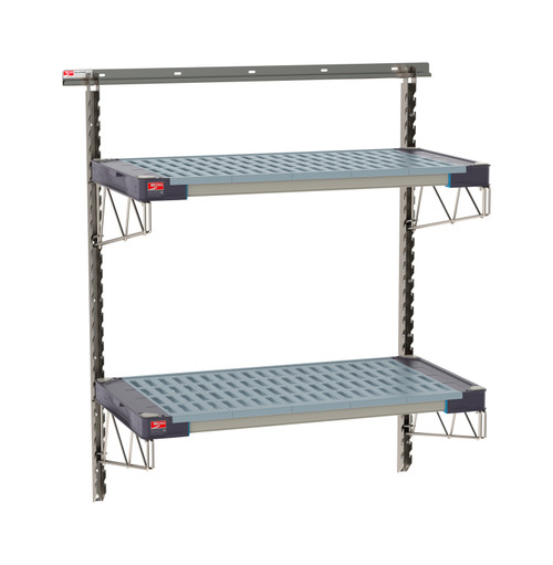 Metro SmartWall Life 2-Tier Wall Shelving Kit, MetroMax 4 Shelves with Stainless Steel Components Metro SmartWall Life 2-Tier Wall Shelving Kit, MetroMax 4 Shelves with Stainless Steel Components