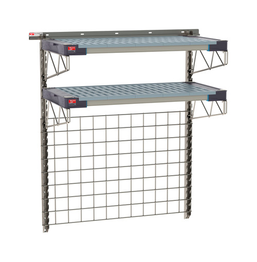 Metro SmartWall Life 2-Shelf Grid Wall Shelving Base Kit, MetroMax 4 Shelves with Stainless Steel Components