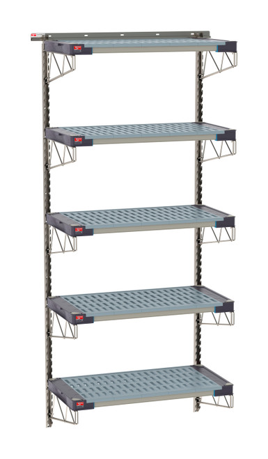 Metro SmartWall Life 5-Tier Wall Shelving Kit, MetroMax 4 Shelves with Stainless Steel Components Metro SmartWall Life 5-Tier Wall Shelving Kit, MetroMax 4 Shelves with Stainless Steel Components