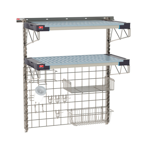 Metro SmartWall Life Complete Wall Shelving System, 2-Shelf Food Prep Kit, MetroMax 4 Shelves with Stainless Steel Components