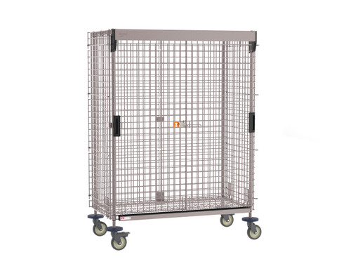 Metro Super Erecta Mobile Security Shelving Unit with SlideSecure Sliding Door, Metroseal Gray Epoxy
