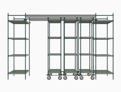 Metro Top-Track Overhead Track Shelving Complete Kit with Super Erecta Pro Shelves