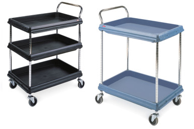 Metro myCart Plus Series 2-Shelf and 3-Shelf Height-Adjustable Utility Carts  - Metro