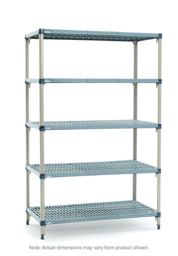 MetroMax Q 4-Shelf and 5-Shelf Plastic Industrial Shelving Starter