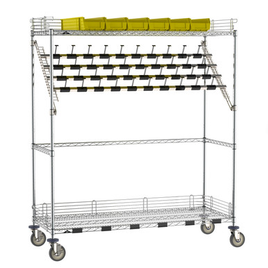 Metro Super Erecta Wire Catheter Procedure Cart, Bulk Storage Style