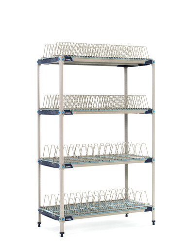 MetroMax I PR36VX4-XDR Mobile Drying Rack with Two Tray Racks, Two Pan Racks and Drip Tray, 26 x 38 x 68