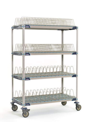 MetroMax i PR48VX4 Mobile Drying Rack with Two Tray Racks and Two