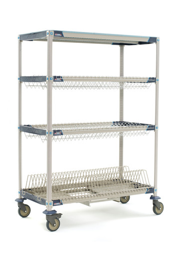 Metro PR48VX4-XDR MetroMax i Mobile Four Tier Tray / Steam Pan Drying Rack  with Drip Tray 