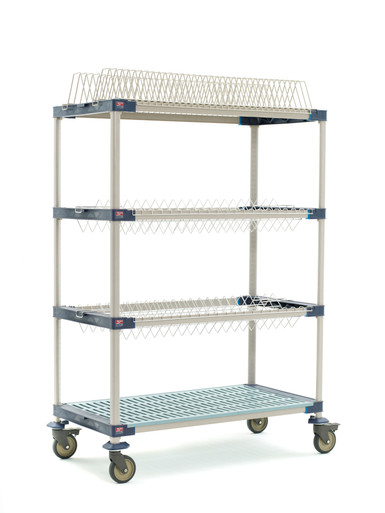 Metro PR36VX2-XDR I Mobile Drying Rack with Three Tray Racks and Drip Tray, 26x38x68