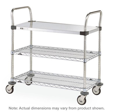 Metro MW Series Utility Cart with 2 Wire Shelves