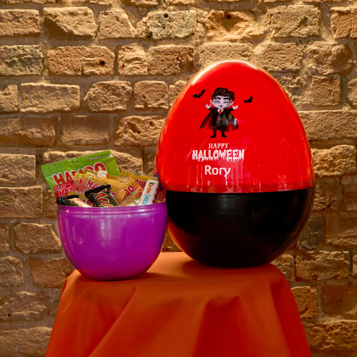 Large Personalised Vampire Halloween Fillable Plastic Egg