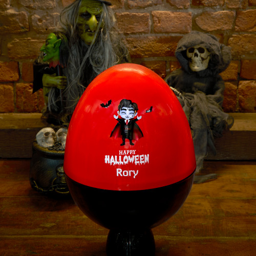 Small Personalised Vampire Halloween Fillable Plastic Egg