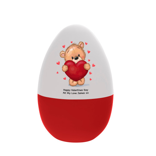 Large Valentines Bear Fillable Plastic Egg